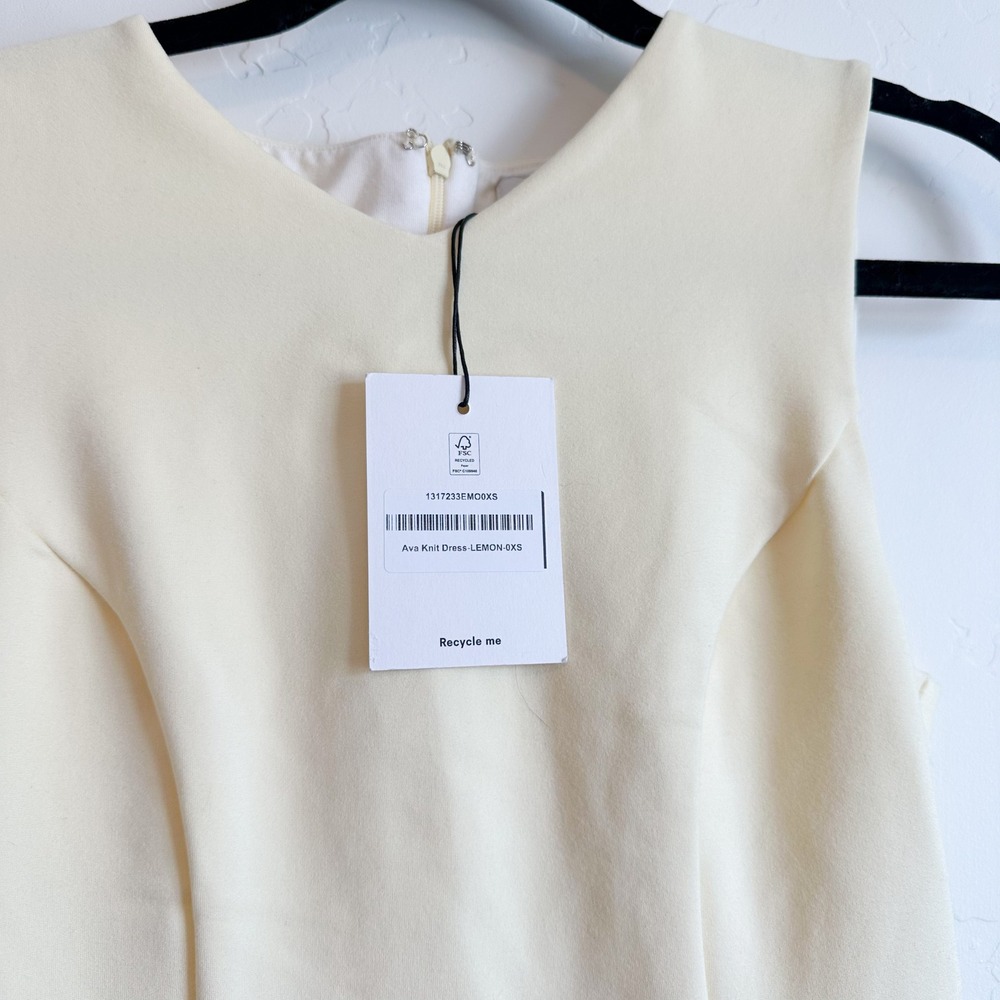 Reformation | NWT‎ Ava Heavy Lined Knit Mini Dress in Lemon Yellow Size XS - Picture 8 of 10